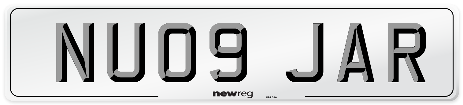 NU09 JAR Number Plate from New Reg